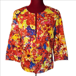 Vibrant Floral Jacket Size Medium